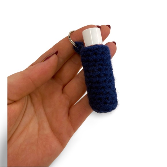 BUY NOW PICK 1 Handmade Crochet Chapstick Holder Keychain Gift - Picture 6 of 11